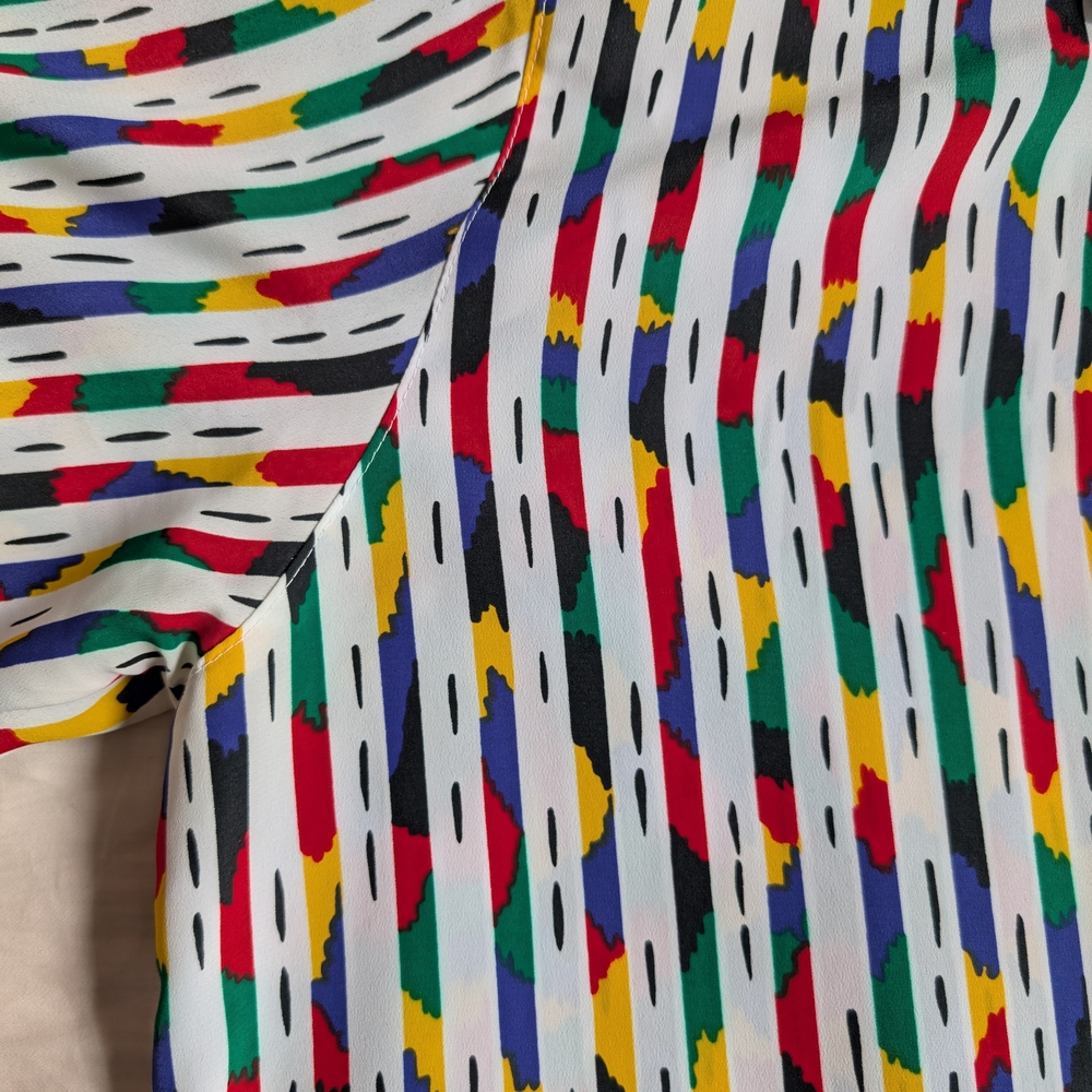 ๐ผVintage Like-new Rainbow Stripe Yves St. Clair Button-up Shirt - Size 16 ๐ - Picture 9 of 12
